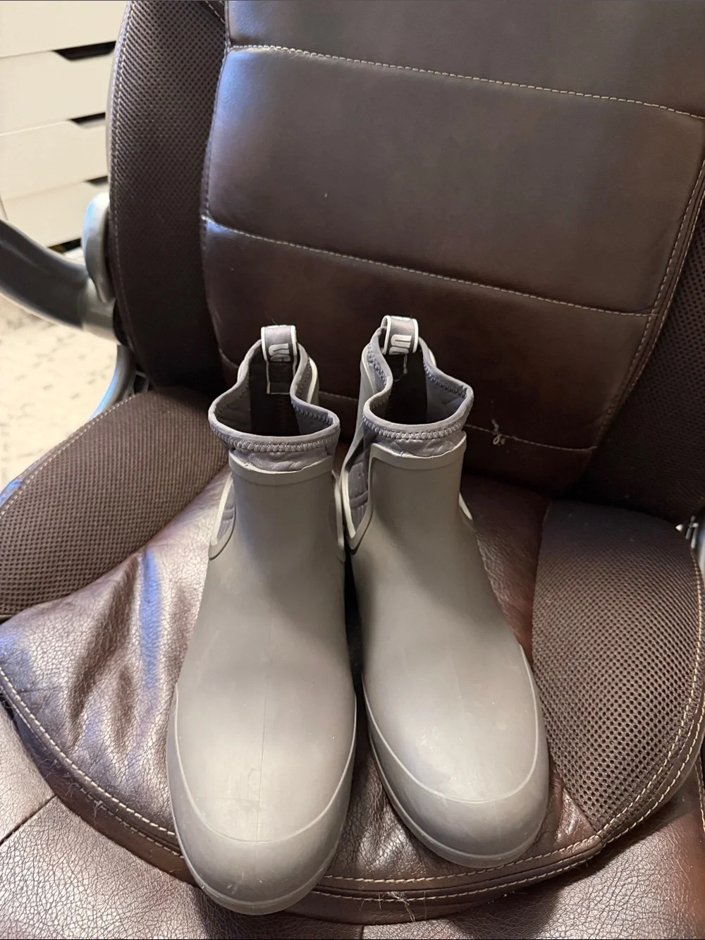 UGG Taupe Chelsea Waterproof Rain Ankle Boots